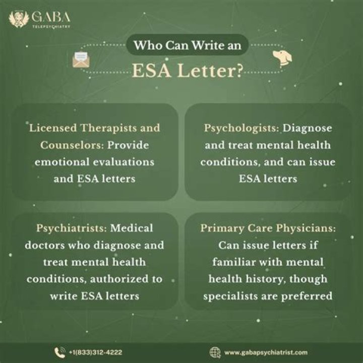Can my therapist write me an ESA letter?