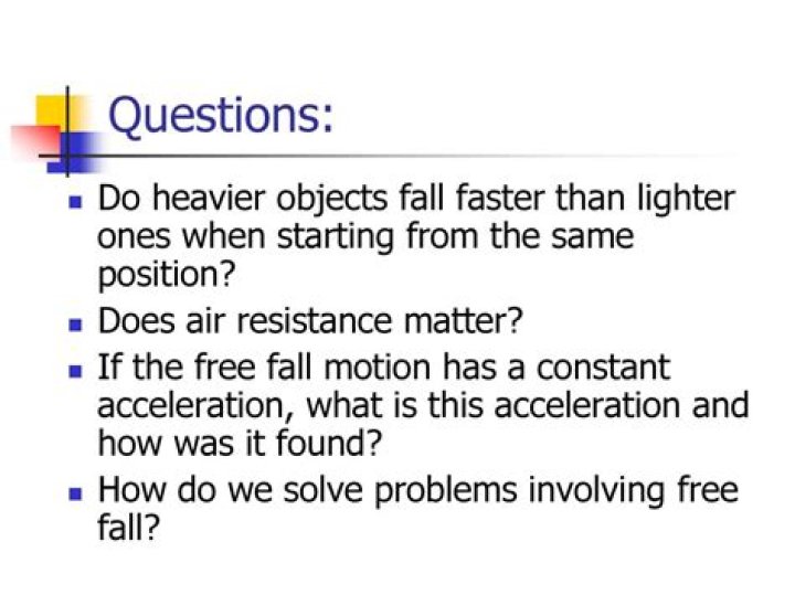 Do heavier objects fall faster than lighter ones when starting from the same position?