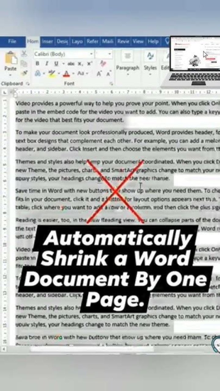 How do you shrink a Word document to one page?