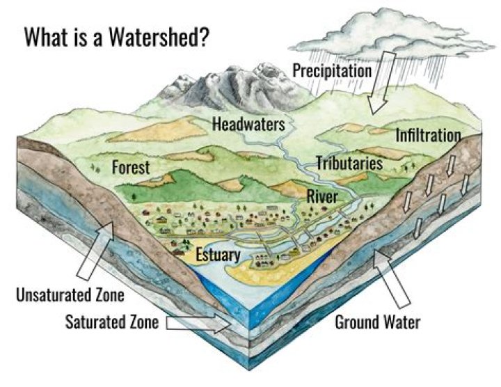 How does the type of terrain in a watershed affect flooding or erosion?