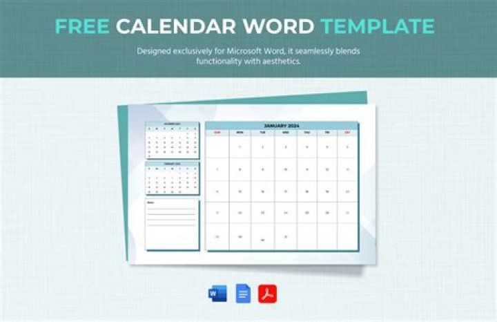 Is there a free printable calendar in Word?