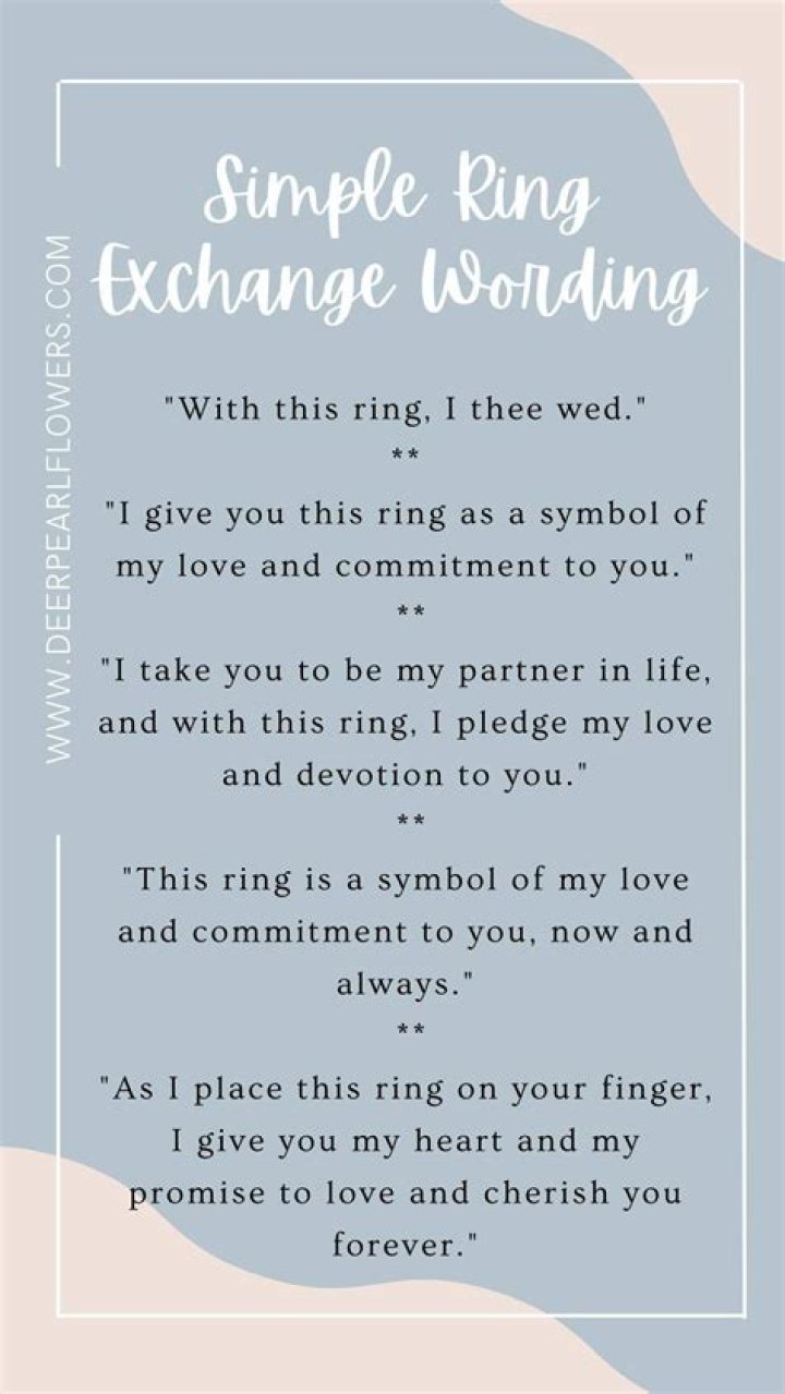 What do you say when exchanging rings?