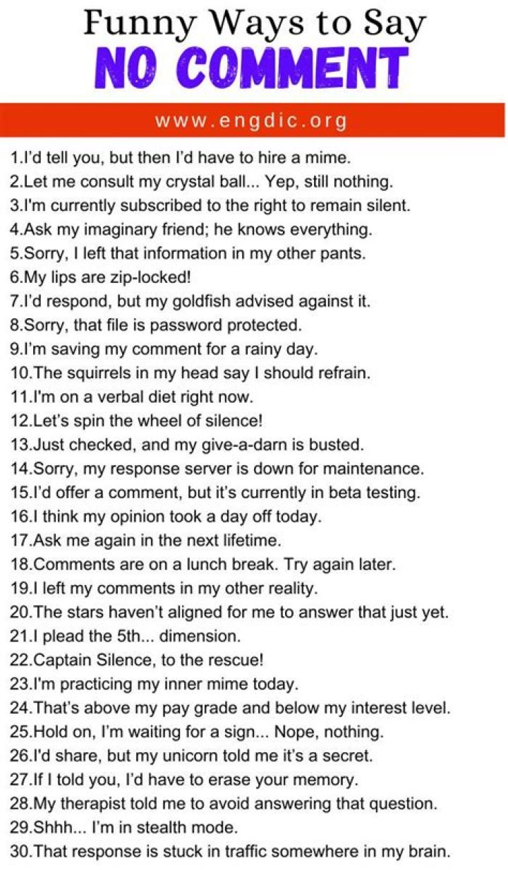 When should you say no comment?